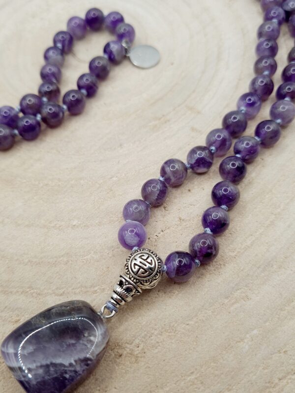 Mala mit Amethyst silber