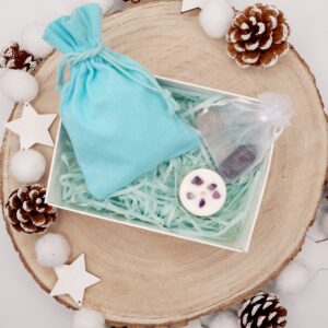 Geschenkbox mit Teelichtkerze und Kristallset